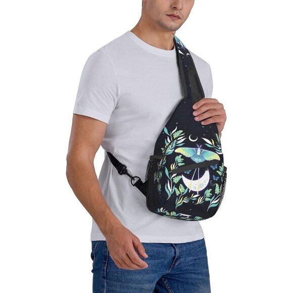 Women\'s Goth Sling Backpack Crossbody Shoulder Bag Travel Hiking Daypack Moon main image 5